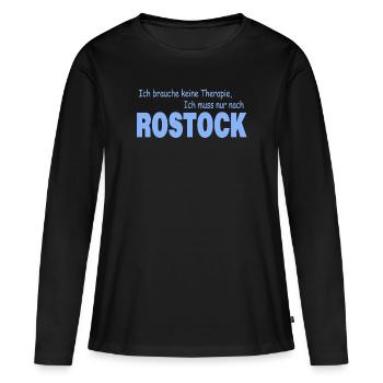 Thérapie Rostock - T-shirt manches longues Premium bio Femme - noir - Devant - Julia (174cm)