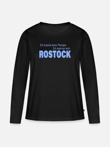 Therapie Rostock - Frauen Premium Bio Langarmshirt - Schwarz