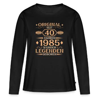 40. Geburtstag Original seit 1985 Jahrgang - Frauen Premium Bio Langarmshirt - Schwarz - Vorne - Julia (174cm)