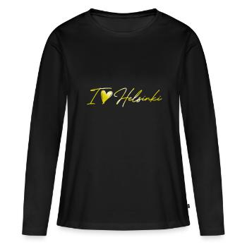 J’aime Helsinki - T-shirt manches longues Premium bio Femme - noir - Devant - Julia (174cm)