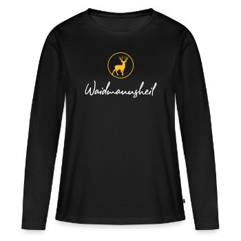 Waidmannsheil, ihr Jäger! Jäger Shirt Jaeger Shirt - Frauen Premium Bio Langarmshirt - Schwarz - Vorne - Julia (174cm)