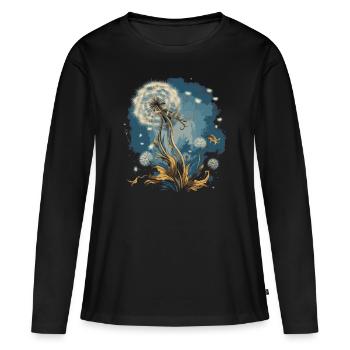 Pusteblume - Frauen Premium Bio Langarmshirt - Schwarz - Vorne - Julia (174cm)