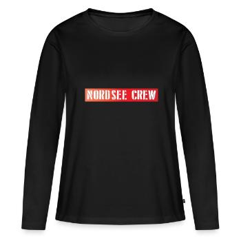 Équipage de la mer du Nord - T-shirt manches longues Premium bio Femme - noir - Devant - Julia (174cm)