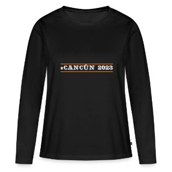Cancun 2023 - T-shirt manches longues Premium bio Femme - noir - Devant - Julia (174cm)