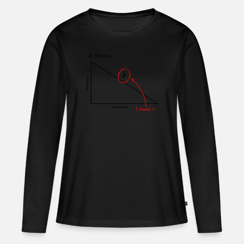 Find X I found It Funny Math Design - Frauen Premium Bio Langarmshirt - Schwarz
