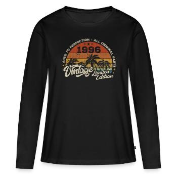 Millésime 1996 Anniversaire Rétro 1996 - T-shirt manches longues Premium bio Femme - noir - Devant - Julia (174cm)