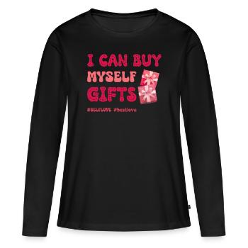 Funny Valentines Day Self love Anti Valentine's - Women's Premium Organic Long Sleeve Shirt - black - Front - Julia (174cm)