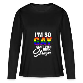 Im so Gay - Schwul Homosexuelle Liebe - Homo Ehe - Frauen Premium Bio Langarmshirt - Schwarz - Vorne - Julia (174cm)