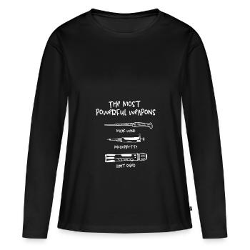 Genetics Micro-Pipette - Biology Laboratory - Women's Premium Organic Long Sleeve Shirt - black - Front - Julia (174cm)