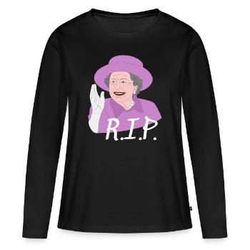 R.I.P. Reine Elizabeth - T-shirt manches longues Premium bio Femme - noir - Devant - Julia (174cm)