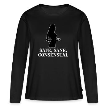 Domina BDSM Safe Sane Consensual Dire Sodomaso - T-shirt manches longues Premium bio Femme - noir - Devant - Julia (174cm)