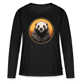 Venez dans le Nord - Portrait de Wolverine - T-shirt manches longues Premium bio Femme - noir - Devant - Julia (174cm)