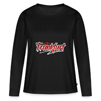 Francfort - T-shirt manches longues Premium bio Femme - noir - Devant - Julia (174cm)