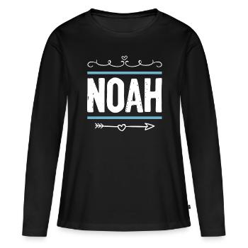 Noah - Frauen Premium Bio Langarmshirt - Schwarz - Vorne - Julia (174cm)