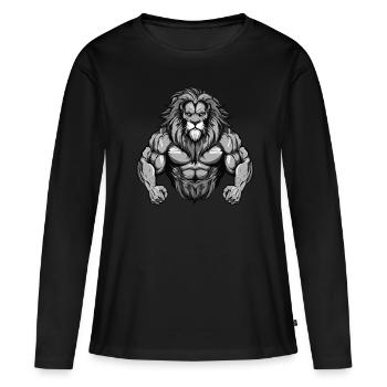 Leo Beast Musculation Muscles - T-shirt manches longues Premium bio Femme - noir - Devant - Julia (174cm)