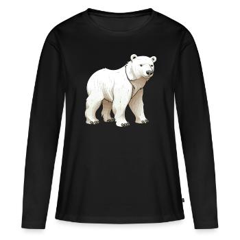 Ours polaire Animal Ours polaire - T-shirt manches longues Premium bio Femme - noir - Devant - Julia (174cm)