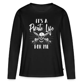 Pirates pirates pirates cadeau - T-shirt manches longues Premium bio Femme - noir - Devant - Julia (174cm)