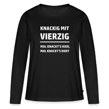 Vierzig Jahre 40. Geburtstag - Frauen Premium Bio Langarmshirt - Schwarz - Vorne - Julia (174cm)