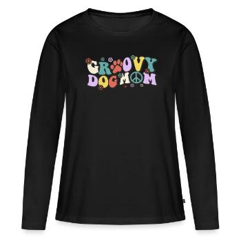 Groovy Dogs Mama - Women's Premium Organic Long Sleeve Shirt - black - Front - Julia (174cm)