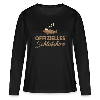 Snooze Fun - T-shirt manches longues Premium bio Femme - noir - Devant - Julia (174cm)