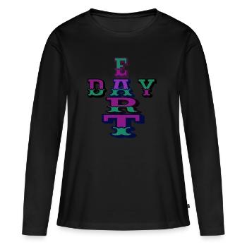 earth day, every day - T-shirt manches longues Premium bio Femme - noir - Devant - Julia (174cm)
