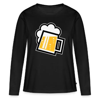 Chope à bière bavaroise (bière / chope à bière / R / / / 3C) - T-shirt manches longues Premium bio Femme - noir - Devant - Julia (174cm)