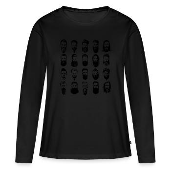 so viele Bärte - Frauen Premium Bio Langarmshirt - Schwarz - Vorne - Julia (174cm)