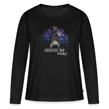 Mode hibernation activé ! Chauve-souris glaciale - T-shirt manches longues Premium bio Femme - noir - Devant - Julia (174cm)