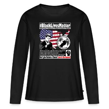 John F Kennedy Frieden in allen Zeiten Zitat - Frauen Premium Bio Langarmshirt - Schwarz - Vorne - Julia (174cm)
