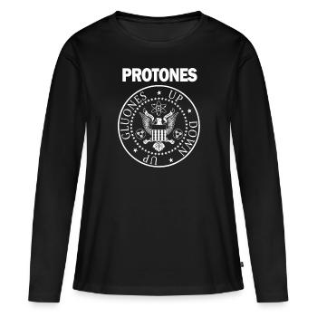 Protons - T-shirt manches longues Premium bio Femme - noir - Devant - Julia (174cm)