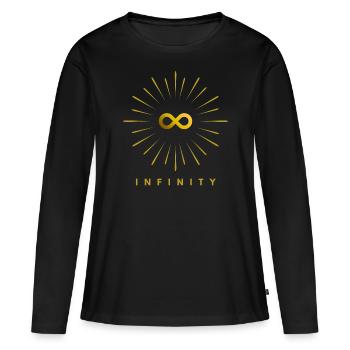infinity - cadeau - t-shirt - T-shirt manches longues Premium bio Femme - noir - Devant - Julia (174cm)