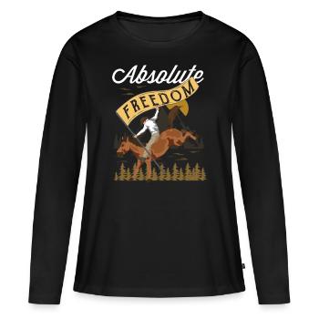 cow-boy - T-shirt manches longues Premium bio Femme - noir - Devant - Julia (174cm)