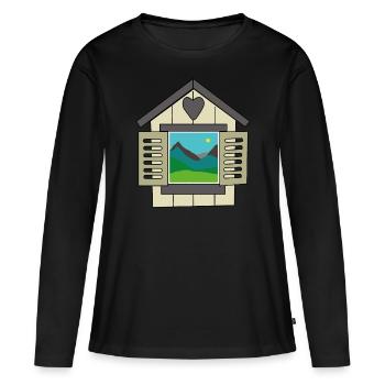 window of the world - Women's Premium Organic Long Sleeve Shirt - black - Front - Julia (174cm)