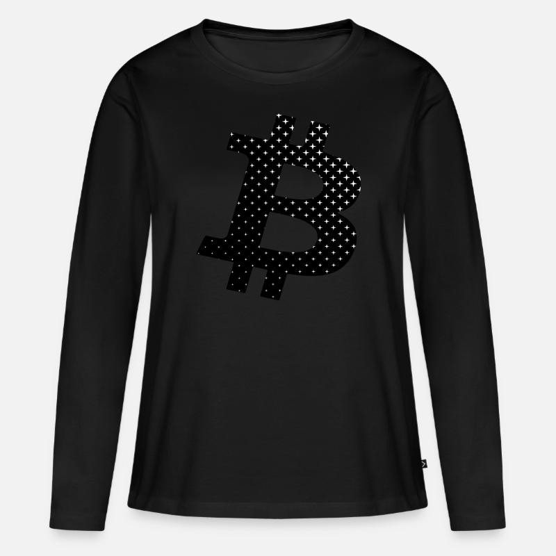 Bitcoin - Frauen Premium Bio Langarmshirt - Schwarz