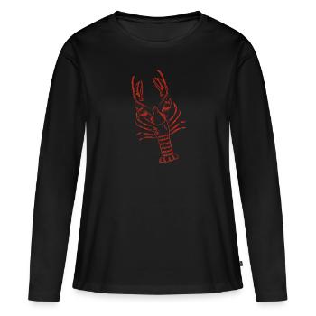 Homard fruits de mer Cuisson Crabe Langoustes - T-shirt manches longues Premium bio Femme - noir - Devant - Julia (174cm)