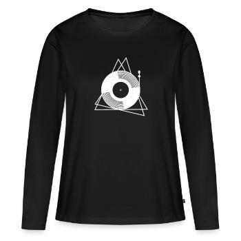Disques de disques cadeau - T-shirt manches longues Premium bio Femme - noir - Devant - Julia (174cm)