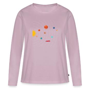 Tesla in Space Solar System SpaceX - Frauen Premium Bio Langarmshirt - Altrosa - Vorne - Julia (174cm)