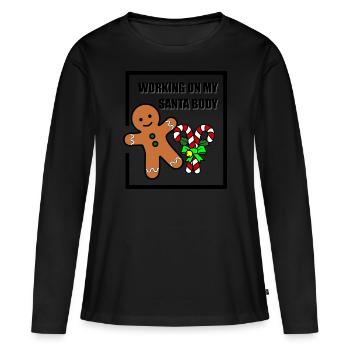 working santa body - Frauen Premium Bio Langarmshirt - Schwarz - Vorne - Julia (174cm)