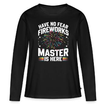 Pyrotechnie Feux d’artifice Pyrotechnie - T-shirt manches longues Premium bio Femme - noir - Devant - Julia (174cm)