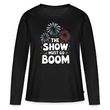 Pyrotechnie Feux d’artifice Pyrotechnie - T-shirt manches longues Premium bio Femme - noir - Devant - Julia (174cm)