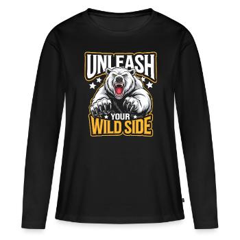 Bear Grizzly Bear Brown Bear Bear - Women's Premium Organic Long Sleeve Shirt - black - Front - Julia (174cm)