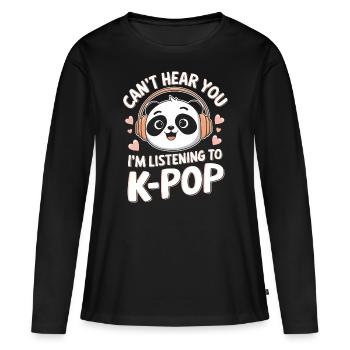 Musique K-Pop Pop Coréenne - T-shirt manches longues Premium bio Femme - noir - Devant - Julia (174cm)