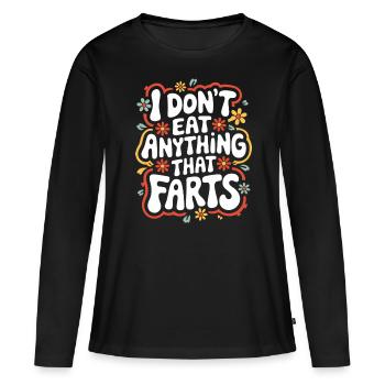 Végétarien Végétalien Végétarien Végétarien - T-shirt manches longues Premium bio Femme - noir - Devant - Julia (174cm)