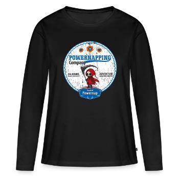 Powernapping - T-shirt ironique - T-shirt manches longues Premium bio Femme - noir - Devant - Julia (174cm)