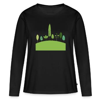 Crazy Plants - T-shirt manches longues Premium bio Femme - noir - Devant - Julia (174cm)