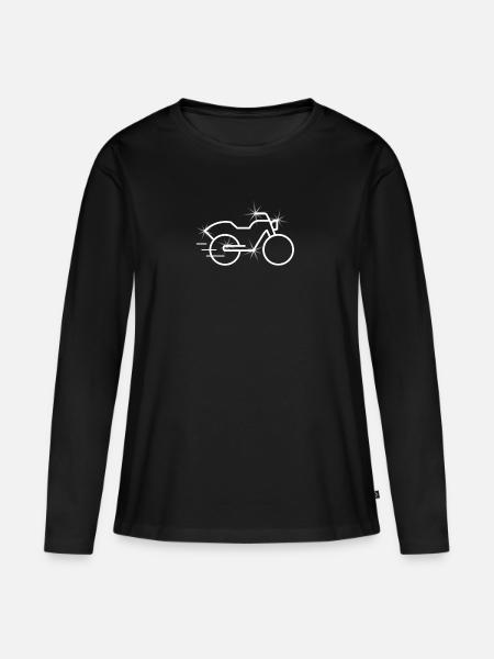Motorrad Biker Design - Frauen Premium Bio Langarmshirt - Schwarz