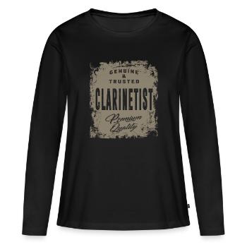 Clarinettiste authentique - T-shirt manches longues Premium bio Femme - noir - Devant - Julia (174cm)