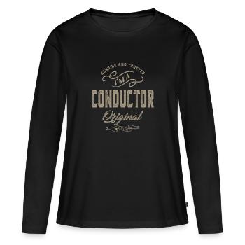 Ich bin Dirigent - Frauen Premium Bio Langarmshirt - Schwarz - Vorne - Julia (174cm)