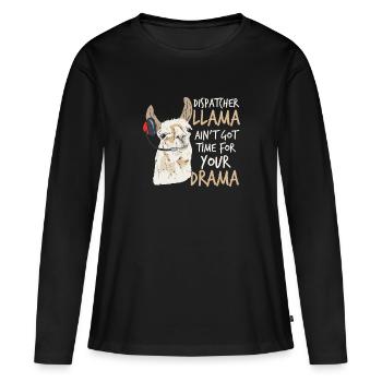 Emergency call center emergency worker gift - Women's Premium Organic Long Sleeve Shirt - black - Front - Julia (174cm)