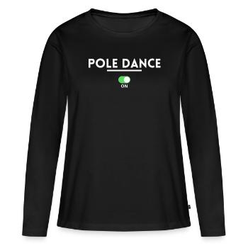 Pole dance. cadeau pole dance - T-shirt manches longues Premium bio Femme - noir - Devant - Julia (174cm)